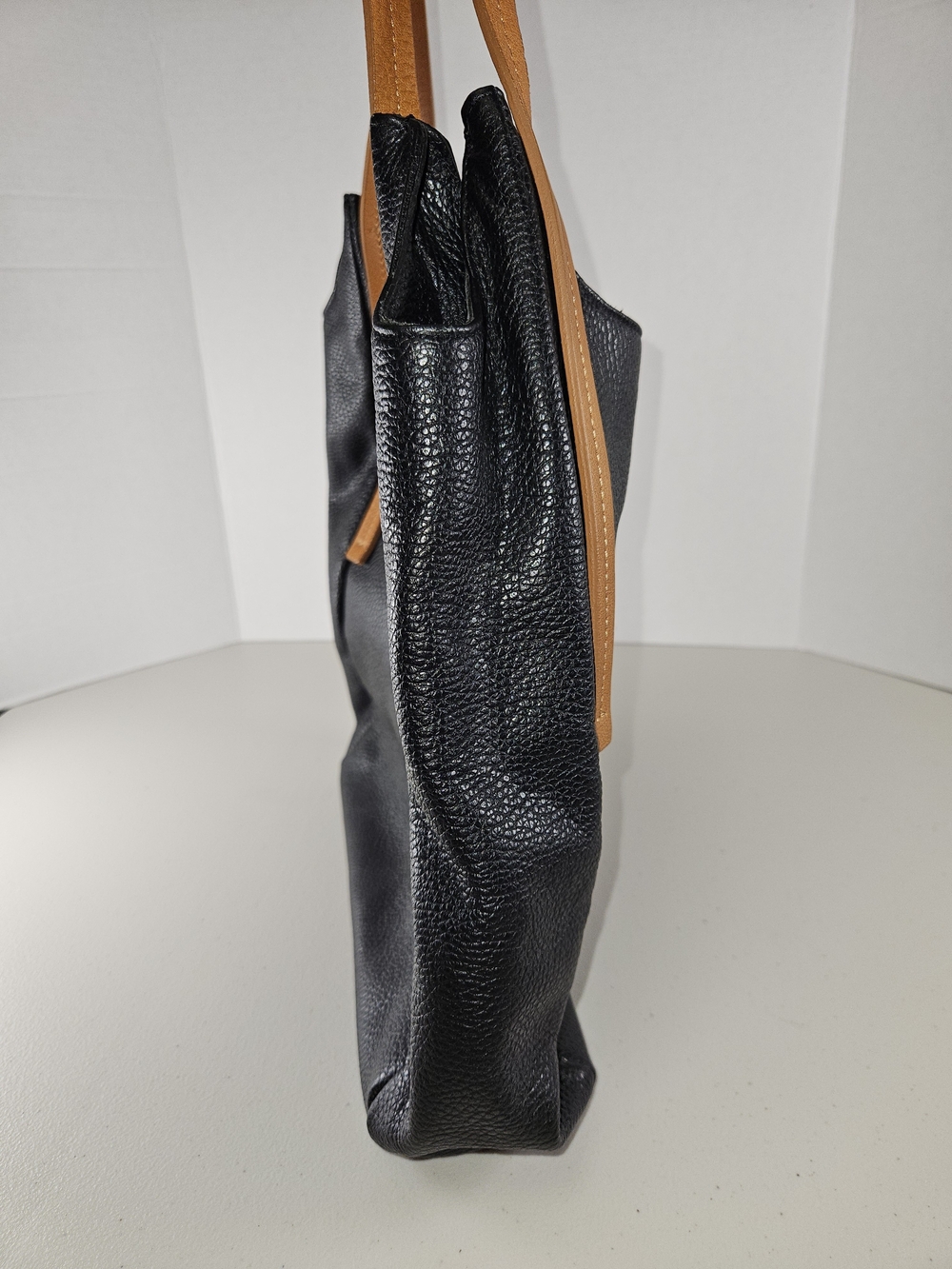 VALENTINA ITALY SUPPLE PEBBLED LEATHER HOBO BLACK GRAY BEIGE HANDBAG $170 NEW - Picture 10 of 16